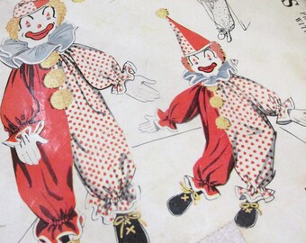 Clown and Alligator Original 1955 Pattern for Pajama Bags