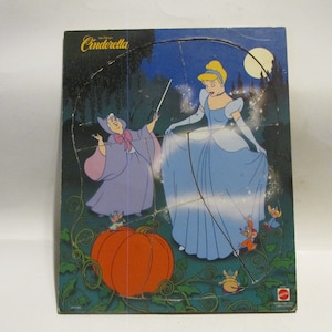 Disney Cinderella Wooden Child&#39;s Puzzle, 8 Pieces ,Repurpose Wall Art, Mattel