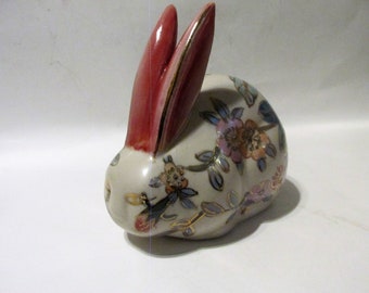Bunny, Porcelain Hand Painted with Gold Accents Bunny, Easter Decor
