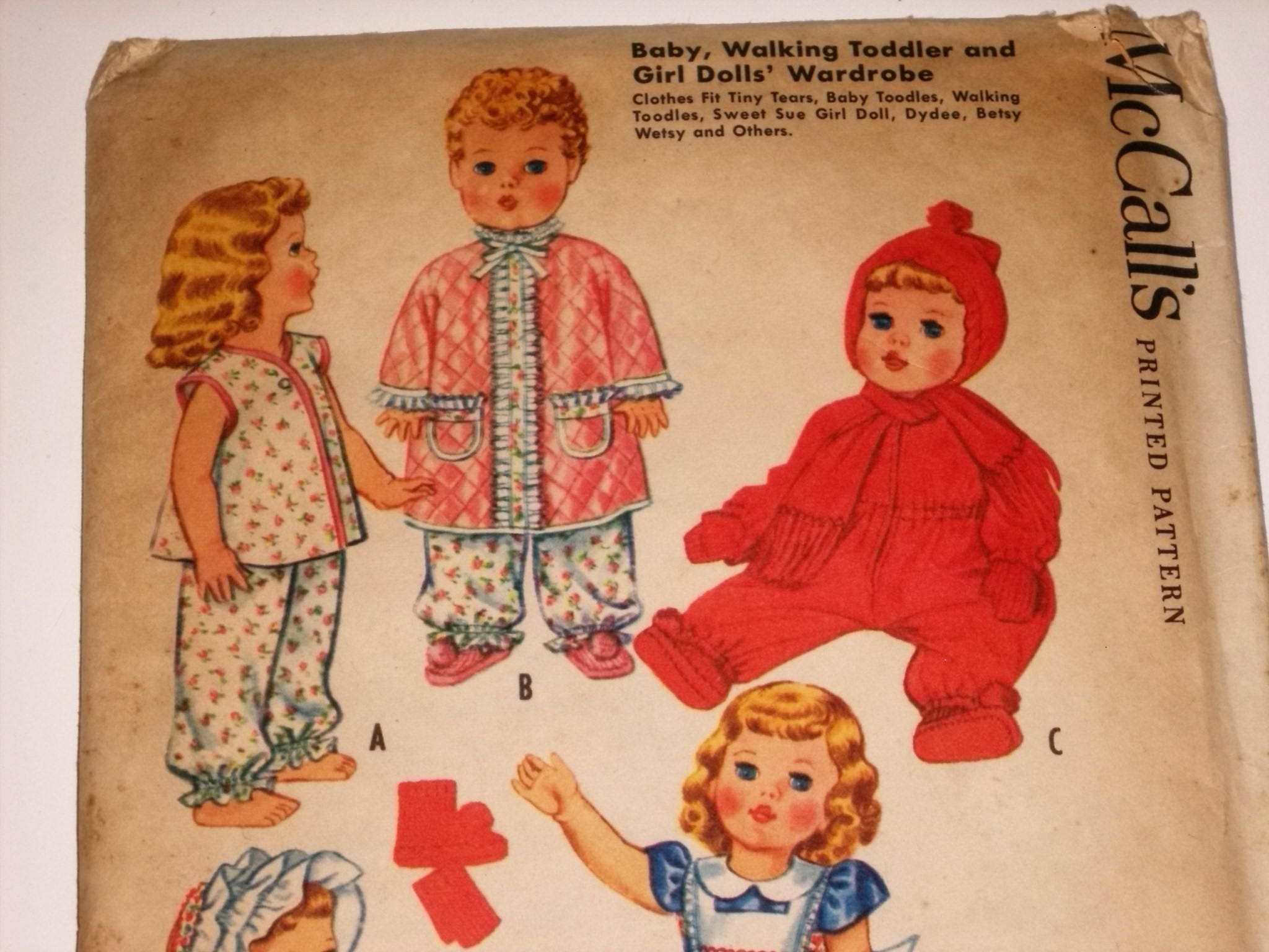 Betsy Wetsy Tiny Tears Vtg 60s Doll Pattern ~ for 17/" 18/" 19/" 20/" American Girl