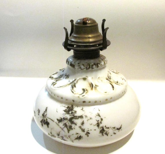 Victorian Era White Milk Glass Kerosene Oil Lamp - Etsy
