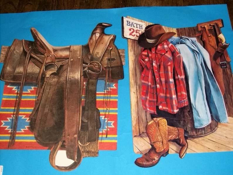 Cowboy Western 5 Large Wall Decorations Etsy