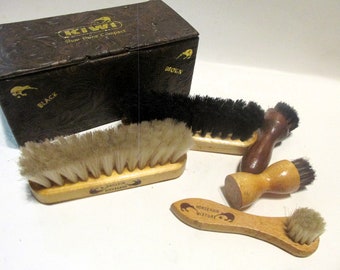KIWI SHOESHINE KIT Genuine Oak Shoe Server Free Shipping Etsy