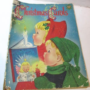 Christmas Carols 1938 Songbook with Sheet Music and Amazing Religious Themed Pictures, Christmas Hymns