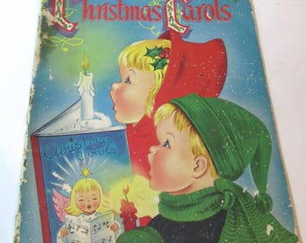 Christmas Carols 1938 Songbook with Sheet Music and Amazing Religious Themed Pictures, Christmas Hymns
