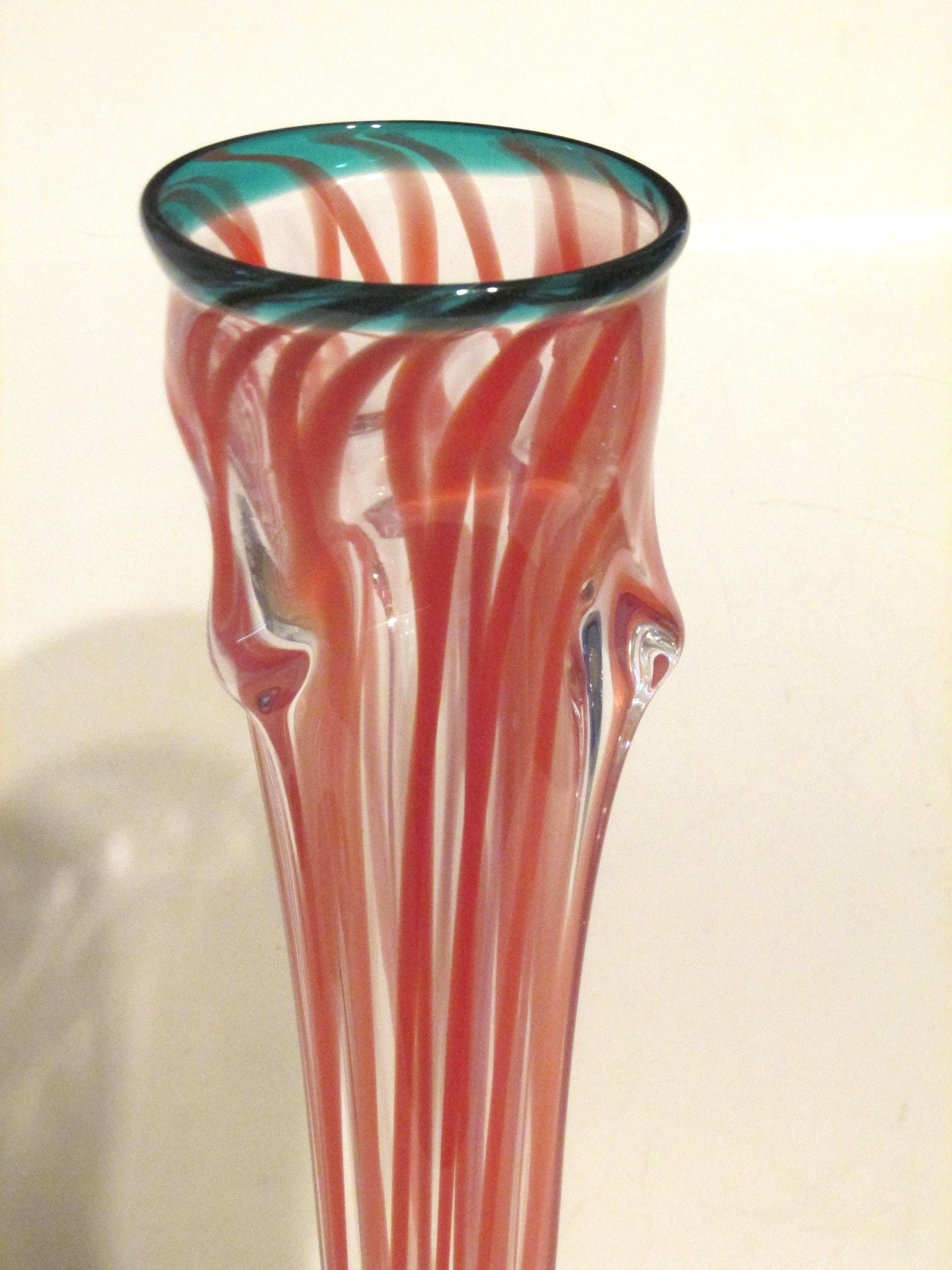 ART DECO Style ガラス 金属 花瓶 Vintage Vintage Art Deco Tall Vase