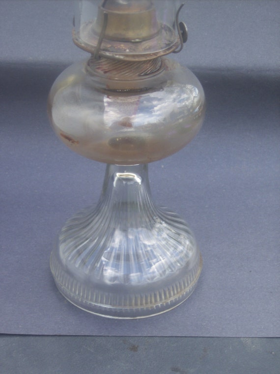 Vintage Glass Ribbed Decorative Oil Lamp 1930 S Etsy