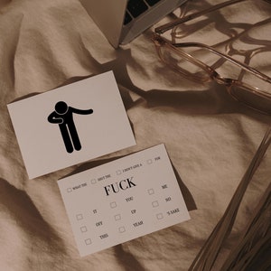 Fuck Card Carte cadeau drôle en téléchargement numérique Carte imprimable Cadeau collègue Message sarcastique humoristique Liste de contrôle Design Cadeau impertinent de la Saint-Valentin