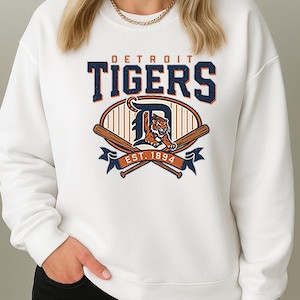 Detroit Sweatshirt - Detroit Tigers - Detroit Michigan Shirt - Detroit Long Sleeve Crewneck - Unisex Sweatshirt