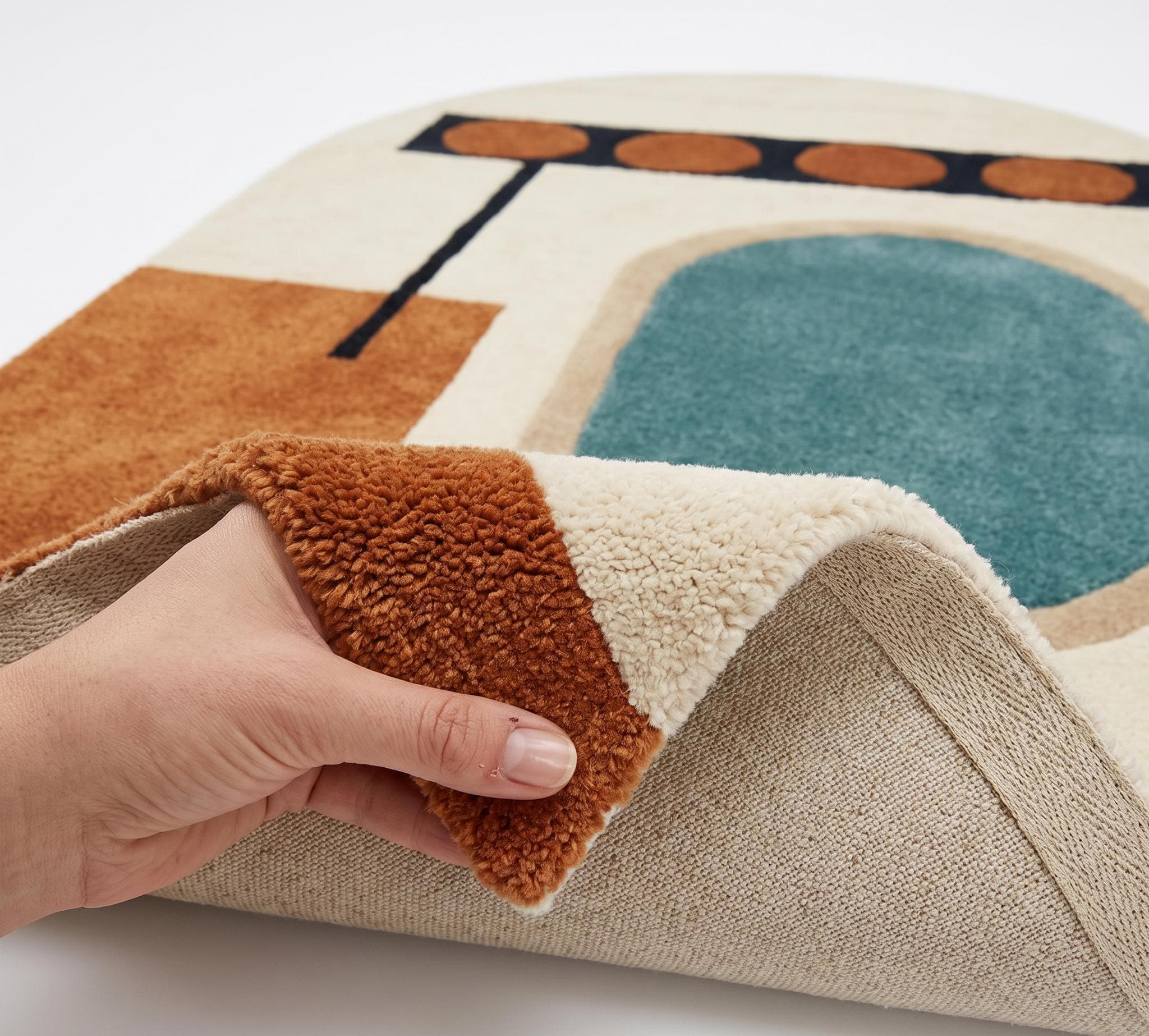 Teal Orange Rug Modern Burnt Orange Teal & Cream Hand Tufted Geometric 5x7 Area Rugs ...
