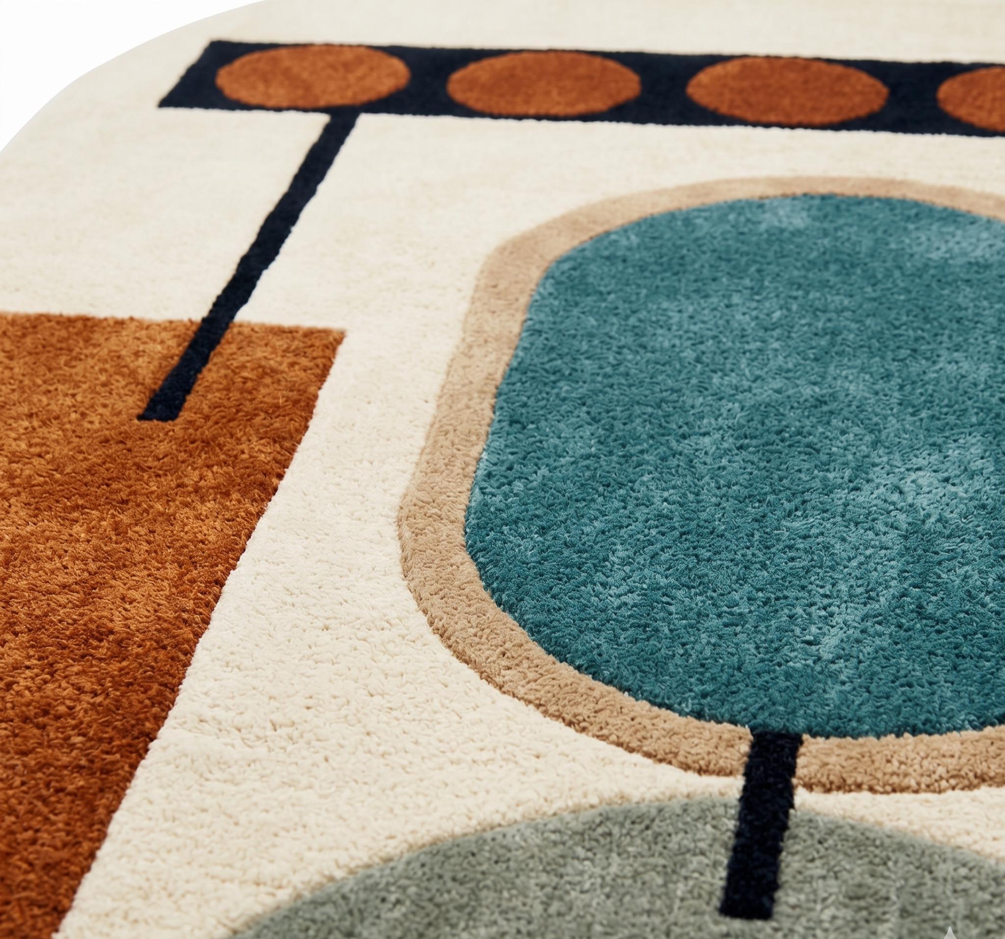 Teal Orange Rug Modern Burnt Orange Teal & Cream Hand Tufted Geometric 5x7 Area Rugs ...