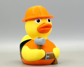 Construction Duck: 3D Printed Collectible, Hard Hat Duck