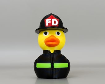 Firefighter Duck: Customizable Helmet, First Responder Gift, 3D Printed