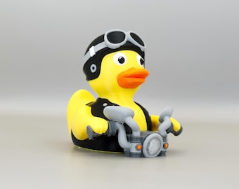 Biker Duck: Motorcycle Duck, Rider Gift, 3D Printed Collectible