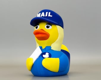 Mailwoman Duck: Customizable Postal Delivery Gift