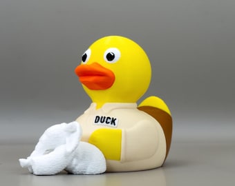 Room Steward Duck with Towel Animal, 3D Printed Cruising Duck