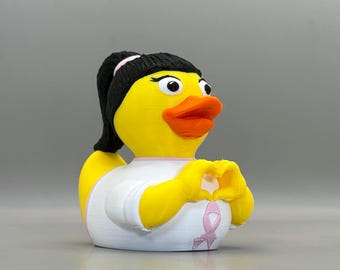 Breast Cancer Awareness Duck: Pink Ribbon Duck, 3D Printed Collectible