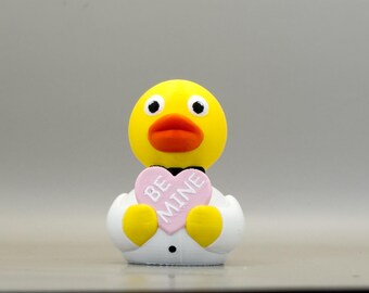 Be Mine Duck: 3D Printed Collectible, Valentine's Gift