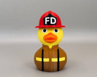 Firefighter Duck: Customizable first responder themed for dashboards, cruise hiding or local heros