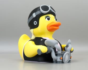 Biker Duck: Motorcycle Duck, Rider Gift, 3D Printed, Female Version