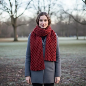 Aran Cable Scarf Knitting Pattern PDF