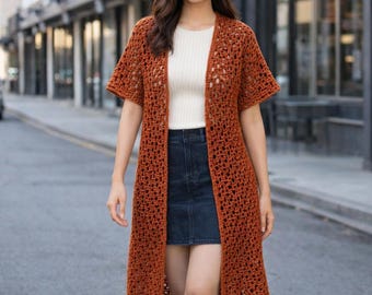 Crochet Jacket Cardigan Pattern PDF, Elegant Office Blazer, Modern Womenswear (PDF)