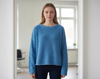 Velvet Oversized Sweater Knitting Pattern PDF