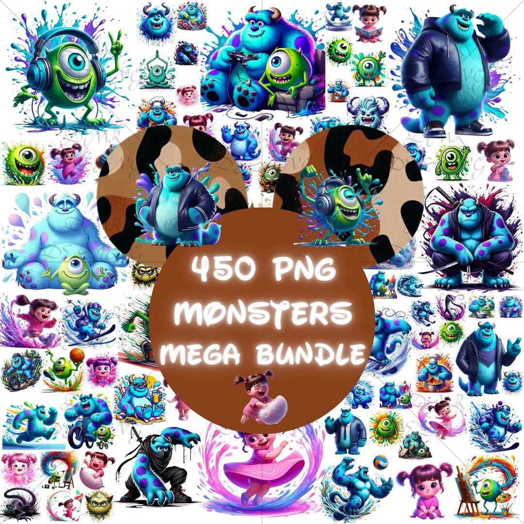 Monsters Inc. Mega Bundle PNG - Mike Sulley Boo Clipart, Digital ...