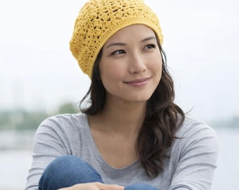 Lacy Crochet Hat Pattern PDF, Lightweight Summer Beanie, Intermediate Skill Level (Pattern)