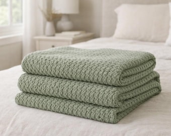 Easy Textured Crochet Blanket Pattern PDF, Beginner Throw, Cozy Home Decor