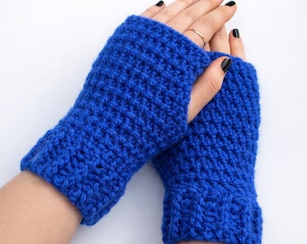 Crochet Fingerless Gloves Pattern PDF, Easy Beginner Mitts, Hand Warmers DIY