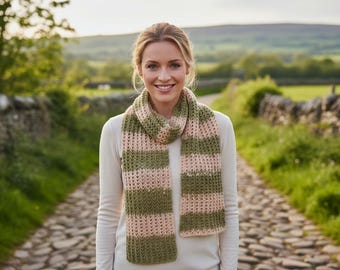 Openwork Crochet Scarf Pattern Lightweight Fall Wrap PDF