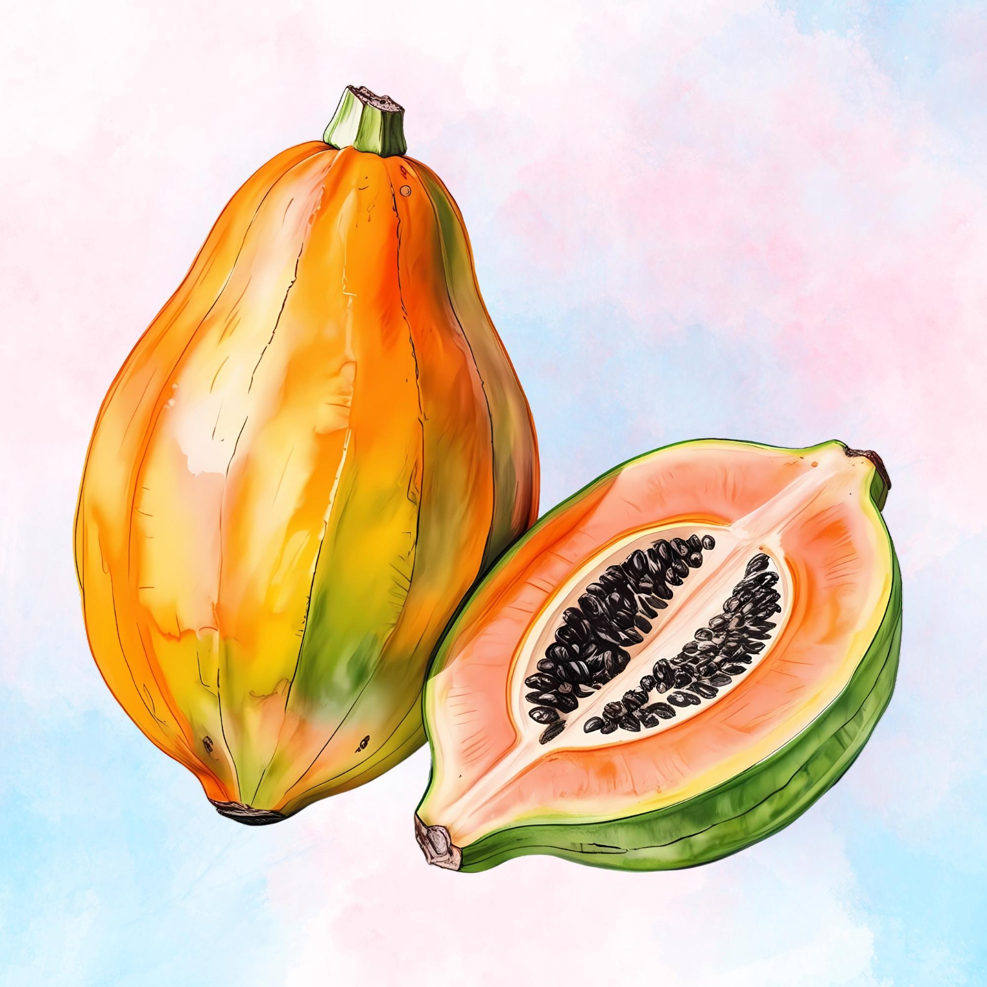 72 Watercolor Fruit PNG Bundle, High-resolution Fruits Clipart, Digital ...