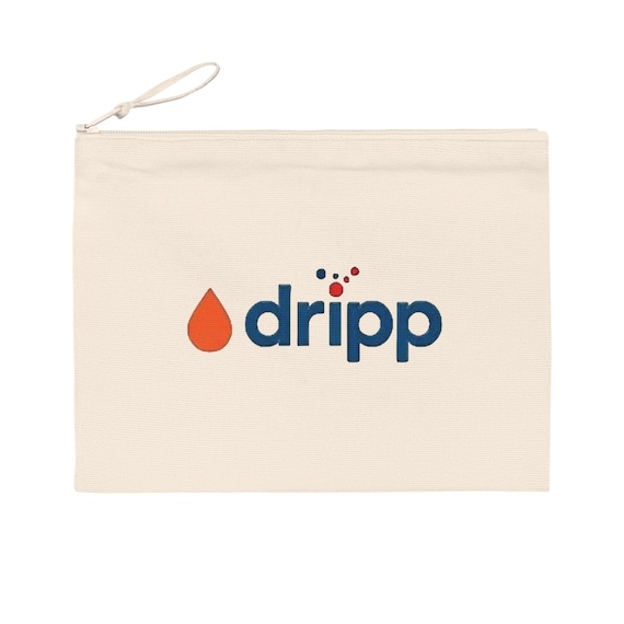 Minimalist Pencil Case, Cute Stationery Organizer for School, Personalized Gift for Students, Makeup Bag, Dripp Logo Design