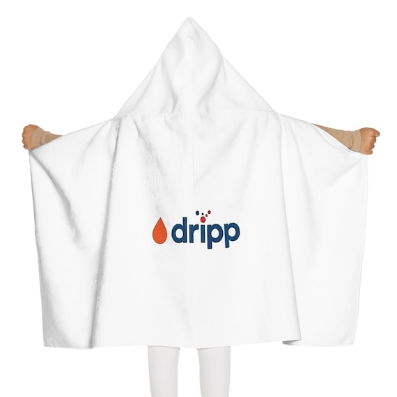 Cute Youth Hooded Towel for Kids, Fun Bathing Accessory, Perfect for Pool Days, Birthday Gift, Soft & Absorbent, Dripp Design