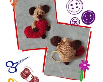 Crochet Teddy Bear Keychain Pattern: Beginner-Friendly DIY Valentine Gift (PDF Pattern)