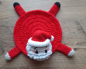 Santa Crochet Coaster Pattern – Festive Amigurumi Table Decor PDF Tutorial