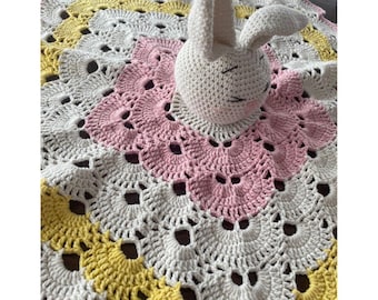 Patrón de conejito de crochet: Manta de bebé amigurumi (Descarga digital en PDF)