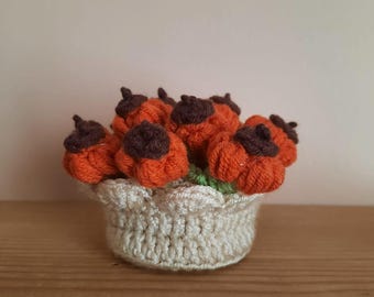 Crochet Pumpkin Coaster and Basket Pattern – Halloween Table Decor Beginner PDF