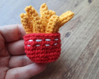 French Fries Crochet Keychain Pattern: Kawaii Amigurumi PDF (Digital Download)