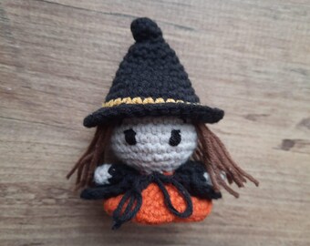 Halloween Crochet Witch Keychain Pattern: Mini Amigurumi Halloween PDF (Beginner Friendly)