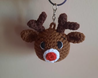 Christmas Reindeer Keychain Crochet Pattern – Beginner DIY Holiday Animal PDF
