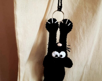 Padrão de crochê para gato pendurado em PDF – Tutorial de chaveiro com pingente de bolsa para iniciantes