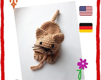 Schema per portachiavi a forma di gatto all'uncinetto: portachiavi amigurumi a forma di gattino (schema in PDF)