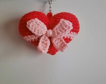 Heart Crochet Key Chain Pattern PDF Beginner Amigurumi