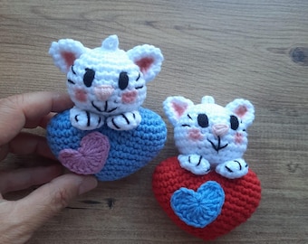 Patron PDF de porte-clés chat au crochet : tutoriel Amigurumi pour débutant