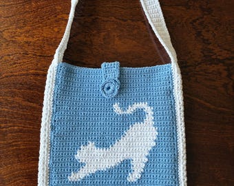 Stretching Cat Crochet Bag Pattern: Beginner-Friendly Intarsia PDF