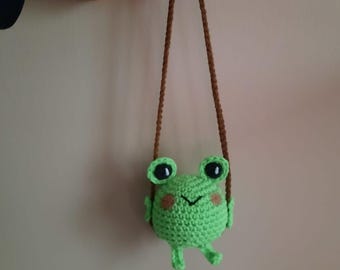 Swinging Frog Car Charm Crochet Pattern – Amigurumi Animal PDF DIY Tutorial