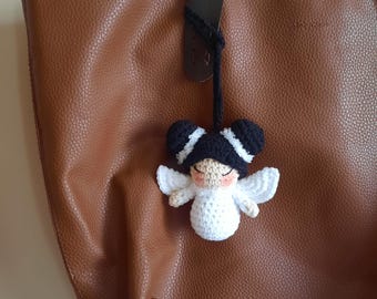 Patrón de crochet de ángel en PDF: Llavero o adorno amigurumi (descarga digital), amuleto navideño