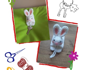 Crochet Bunny Key Cover Pattern: Amigurumi Keychain DIY (PDF Pattern